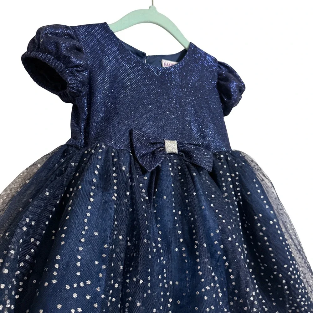 Blueberi Boulevard Navy and Silver Formal Dress